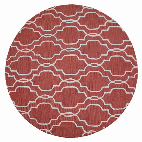 Rugsotic Carpets Hand Tufted Wool Round Area Rug Geometric