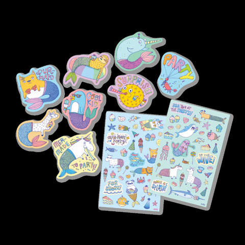 Scented Scratch Stickers - 2 Sticker Sheets + 8 Jumbo Stickers