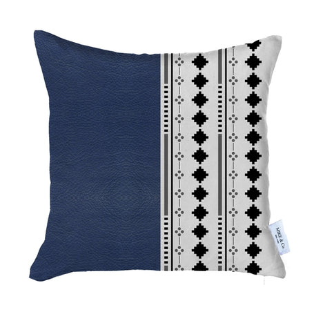 Bohemian Vegan Faux Leather Throw Pillow Covers - Half Ornamented