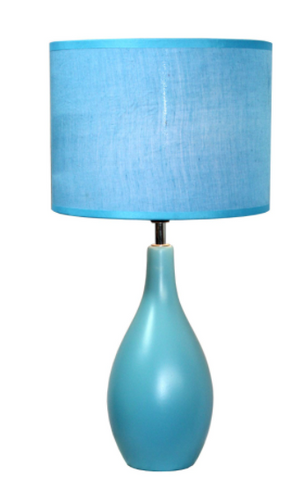 Simple Designs Oval Bowling Pin Base Ceramic Table Lamp