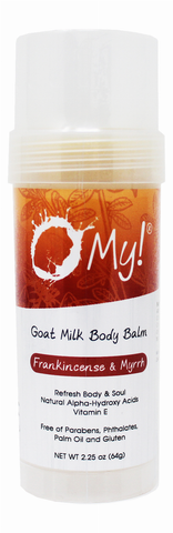 O My! Goat Milk Body Balm - Experience O My! Softness All Over - Antioxidant Vit E - Excellent for all Skin Types - Free of Parabens & More - Leaping Bunny Certified - Handcrafted in USA