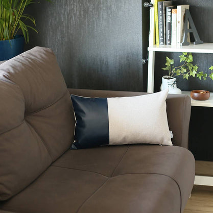 Bohemian Vegan Faux Leather Detailed Throw Pillow Covers