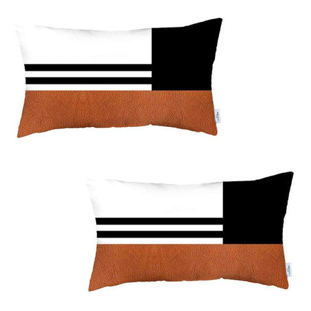 Boho-Chic Vegan Faux Leather Throw Pillow