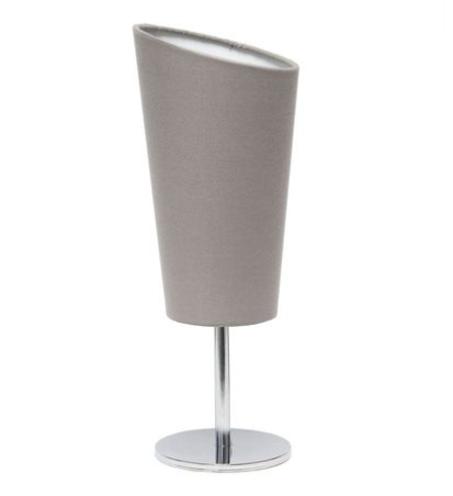 Simple Designs Mini Chrome Table Lamp with Angled Fabric Shade