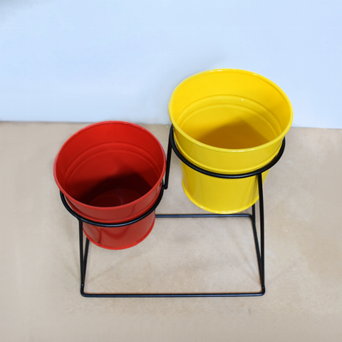 Handmade 100% Iron Round Modern Coated Color Planters Pot