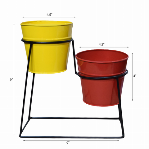 Handmade 100% Iron Round Modern Coated Color Planters Pot