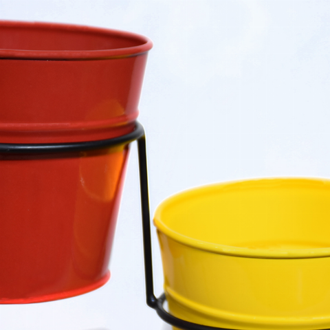 Handmade 100% Iron Round Modern Coated Color Planters Pot
