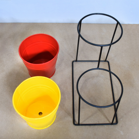 Handmade 100% Iron Round Modern Coated Color Planters Pot