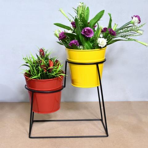 Handmade 100% Iron Round Modern Coated Color Planters Pot