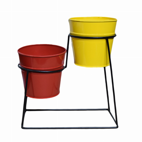 Handmade 100% Iron Round Modern Coated Color Planters Pot