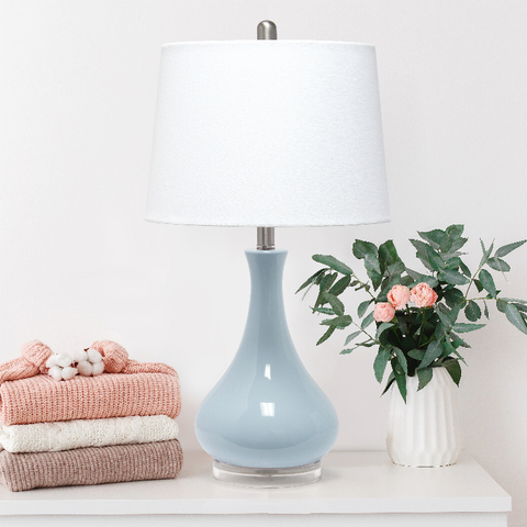 Lalia Home Droplet Table Lamp with Fabric Shade