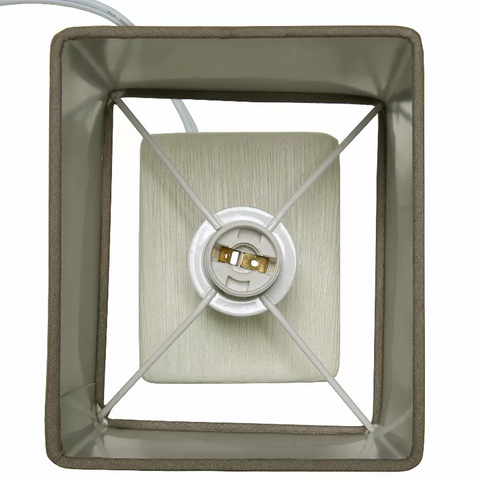 Simple Designs Petite Faux Stone Table Lamp with Fabric Shade