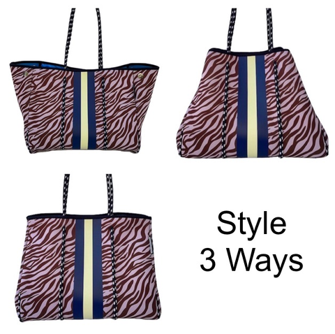 Lolly Luella On the Go - Neoprene Tote Bag (With Removable Matching Small Zippered Pouch)