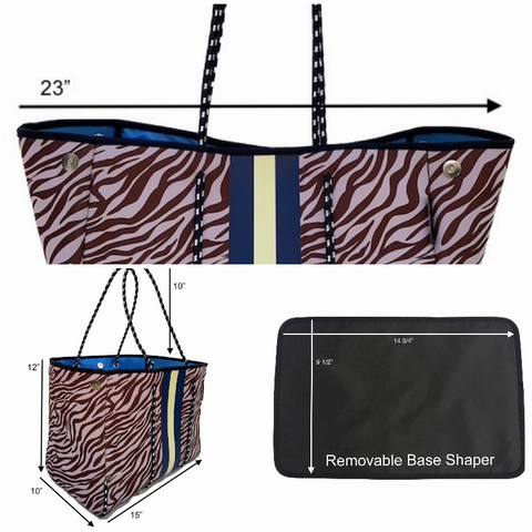Lolly Luella On the Go - Neoprene Tote Bag (With Removable Matching Small Zippered Pouch)