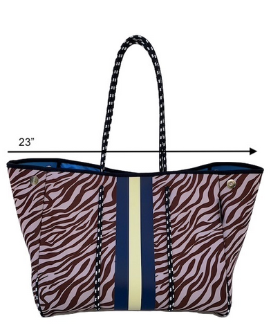 Lolly Luella On the Go - Neoprene Tote Bag (With Removable Matching Small Zippered Pouch)
