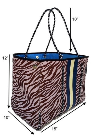 Lolly Luella On the Go - Neoprene Tote Bag (With Removable Matching Small Zippered Pouch)