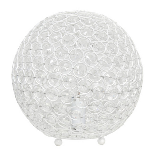 Elegant Designs Elipse 10 Inch Crystal Ball Sequin Table Lamp