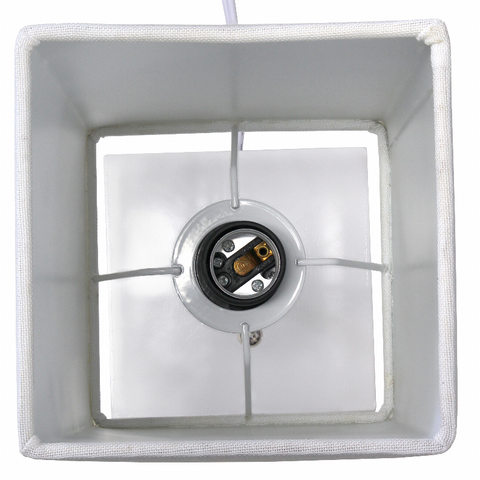 Simple Designs Petite White Stick Lamp with USB Charging Port and Fabric Shade 2 Pack Set