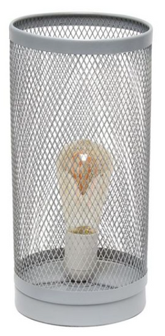 Simple Designs Mesh Cylindrical Steel Table Lamp