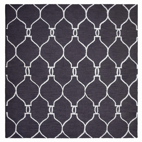 Rugsotic Carpets Hand Tufted Wool Square Area Rug Geometric