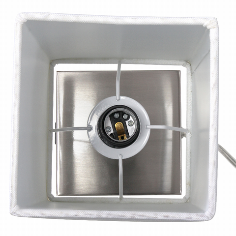 Simple Designs Petite Stick Lamp with USB Charging Port and Fabric Shade
