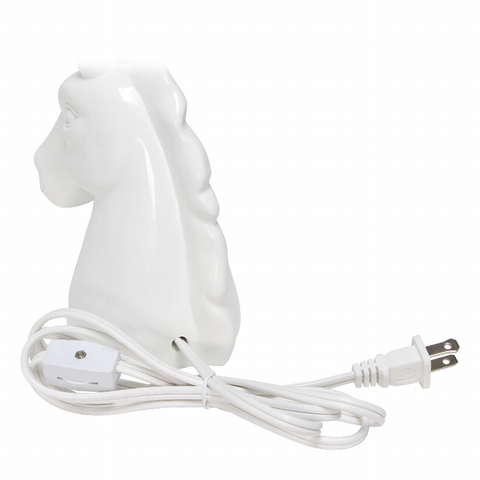 Simple Designs Petite Stick Lamp with USB Charging Port and Fabric Shade