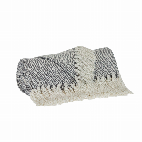 Parkland Collection Isla Transitional HANDLOOMed 52" x 67" Cotton Throw Blanket