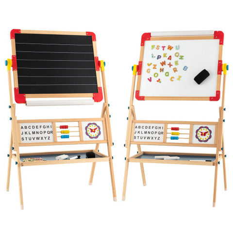 3-in-1 Wooden Art Easel for Kids with Drawing Paper Roll