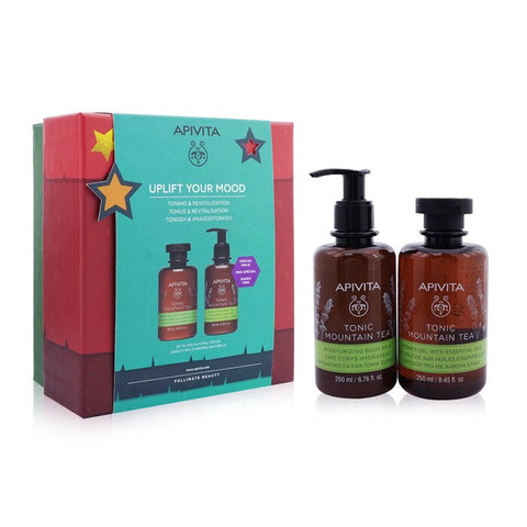 Uplift Your Mood Toning &amp; Revitalization Set: Tonic Mountain Tea Shower Gel 250ml+ Tonic Mountain Tea Body Milk - 2pcs