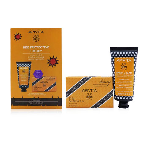 Bee Protective Honey Set: Hand Cream Hyaluronic Acid &amp; Honey 50ml+ Natural Soap Honey 125g - 2pcs