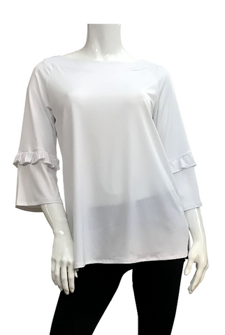 Ruffle 3/4 Sleeve Tunic Top