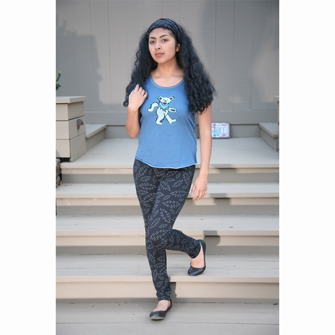 JERRI LEGGINGS Cotton Lycra Grateful Dead Bolt, Bear or SYF Printed Leggings