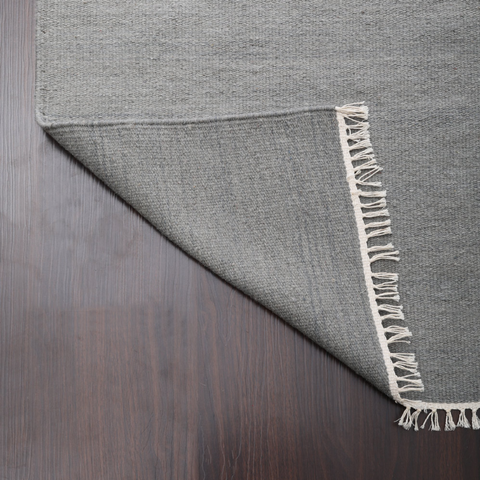 Rugsotic Carpets Hand Woven Flat Weave Kilim Wool Square Area Rug Solid