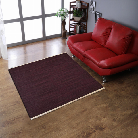 Rugsotic Carpets Hand Woven Flat Weave Kilim Wool Square Area Rug Solid
