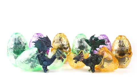 Dragon Figurine Puzzles In Hatching Jurrasic Eggs (12 Eggs Per Pack)