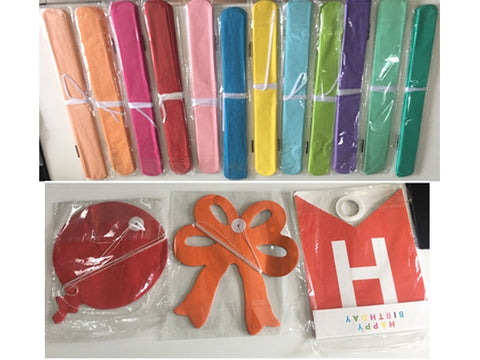 Happy Birthday Party Rainbow Color Paper Decorations