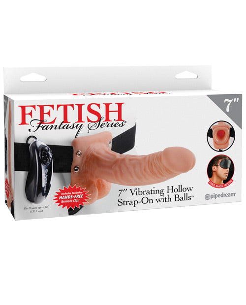 Fetish Fantasy 7 inches Vibrating Hollow Strap On Balls Purple