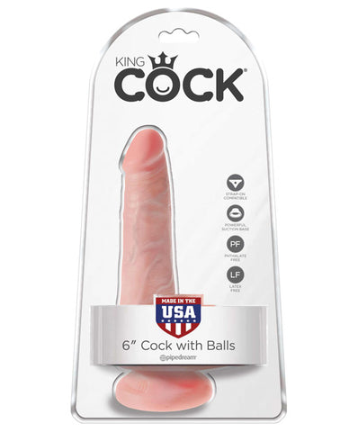King Cock 6 inches Cock with Balls Tan Dildo