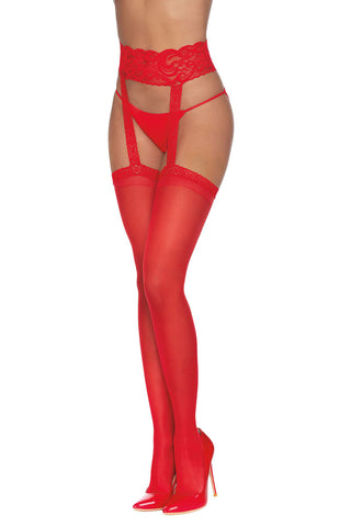 Pantyhose With Garters - Size - Black