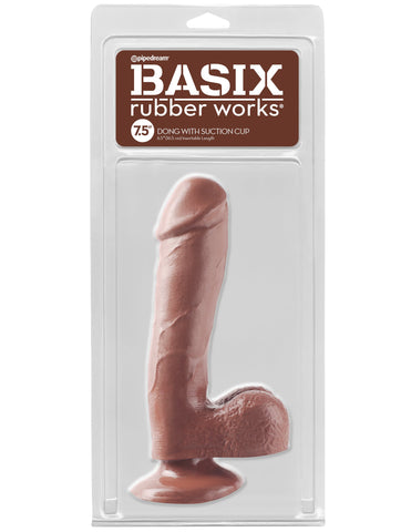 Basix Rubber Works - 7.5 Inch Dong With Suction Cup