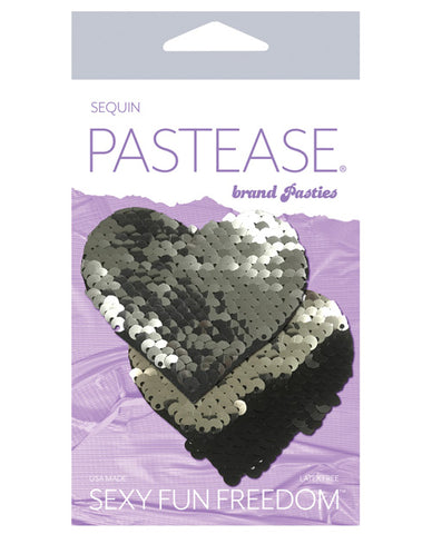 Pastease Rainbow & Silver Glitter Heart Nipple Pasties