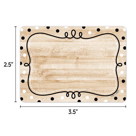 Core Decor Loop-de-Dots on Wood Labels, 36 Per Pack, 6 Packs