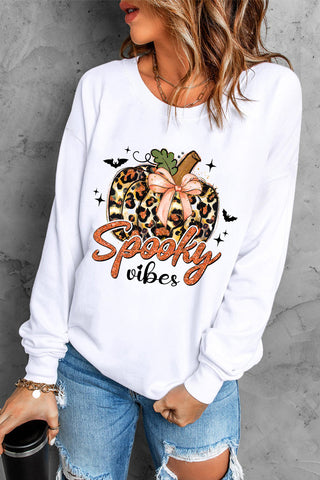 Graphic Round Neck Long Sleeve Sweatshirt