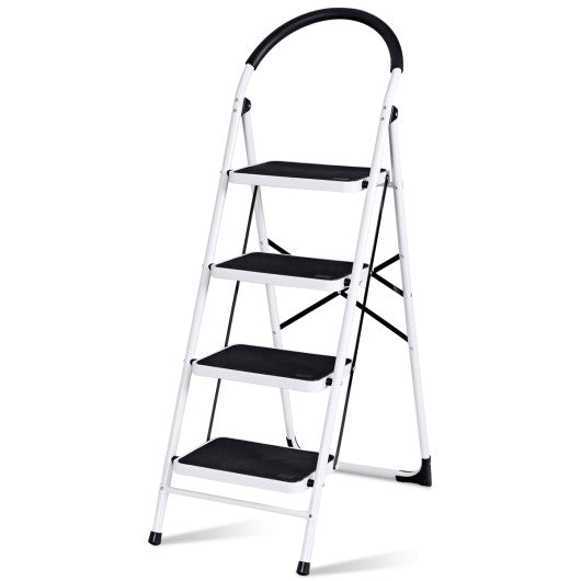 4 Step Folding Ladder with Anti-Slip Pedal Platform 330Lbs Capacity