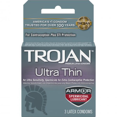 Trojan Ultra Thin Armor Spermicide Condoms 3 Pack