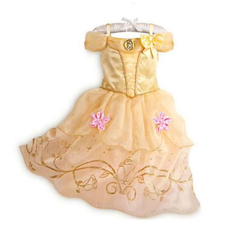 Little Girl Rapunzel Costume Party Fancy Princess Dress Christmas Cosplay Belle Sleeping Beauty Cinderella Carnival Disguise