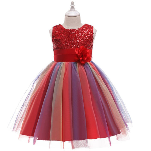 Girls Dress 2-12Y Sequins Mesh Princess Dress Poncho Dress Girls Dress Girls Birthday Party Dress Wedding Flower Girl Dress