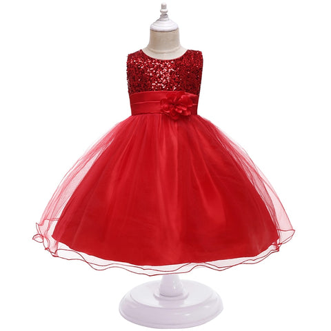 Girl Clothing Flower Sequins Dress For Christmas Halloween Brithday Party 3-10Y Kid Princess Tutu Dresses Child Vestidos Clothes
