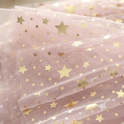 Baby Girl Cute Unicorn Dresses Spring Thin Style Knitted Girls Dress Christmas Party Star Mesh Princess Dress Children Clothing
