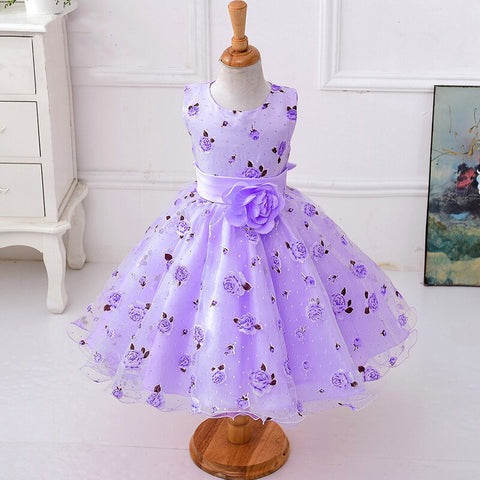 2023 Summer Kids Dresses For Girls Clothing Flower Toddler Girl Dress Pink Birthday Princess Dress Party Wedding Dress 2 3 Year